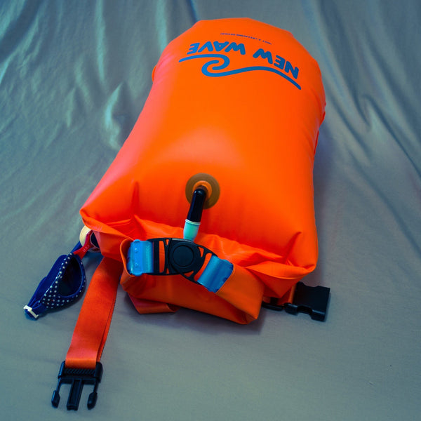 Swim Buoy - New Wave Open Water Swim Buoy - Large (20 Liter) - TPU Orange