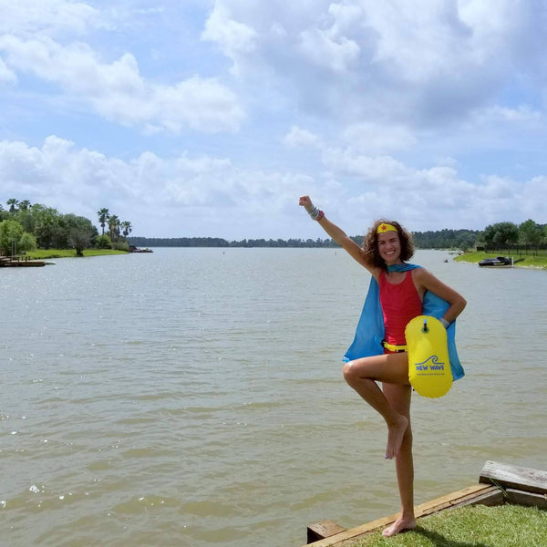 Swim Buoy - New Wave Swim Bubble For Open Water Swimmers And Triathletes - Yellow