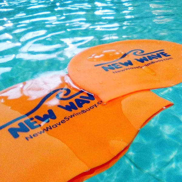 Swim Cap Orange - New Wave Silicone Swim Cap best open water swim buoy
