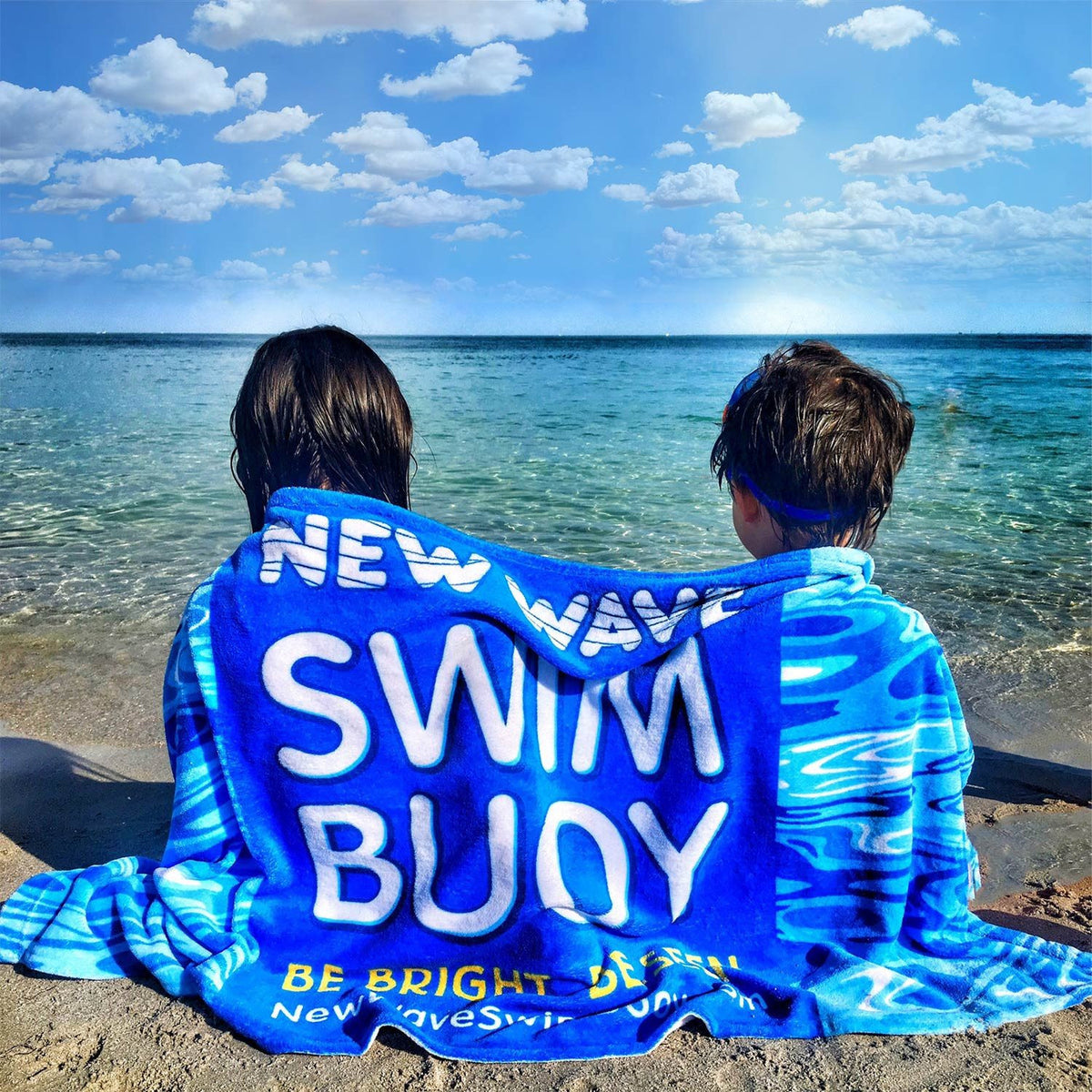 Swag - Blue Towel - New Wave Microfiber Velour Beach Blanket - 30" X 60"
