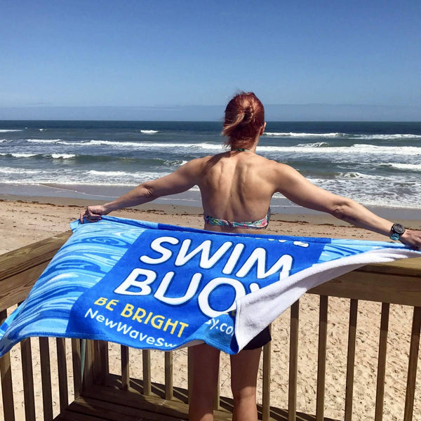 Swag - Blue Towel - New Wave Microfiber Velour Beach Blanket - 30" X 60"