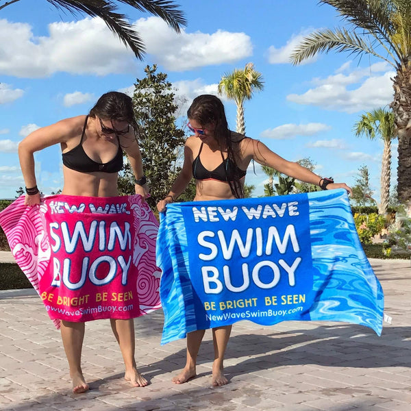 Towel Pink - New Wave Polar Fleece Swim Towel-Blanket-Shawl best open water swim buoy