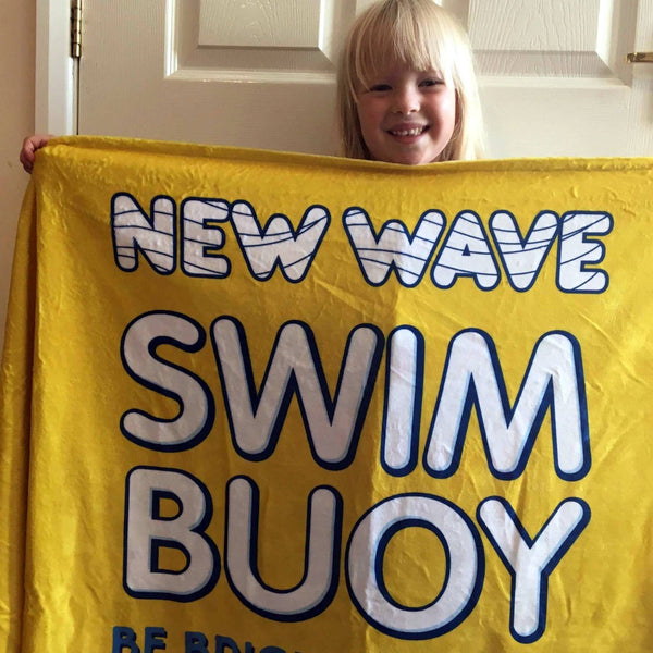 Towel Yellow - New Wave Polar Fleece Swim Towel-Blanket-Shawl best open water swim buoy