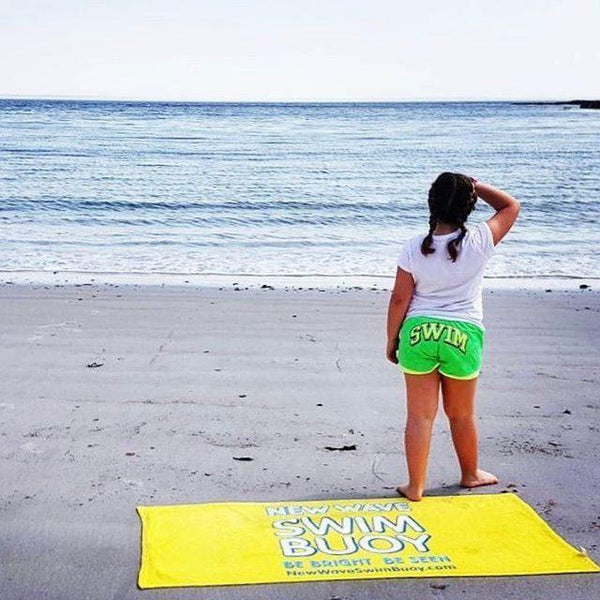 Towel Yellow - New Wave Polar Fleece Swim Towel-Blanket-Shawl best open water swim buoy