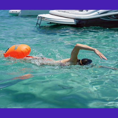 Swim Buoy - New Wave Open Water Swim Buoy - Large (20 Liter) - TPU Orange