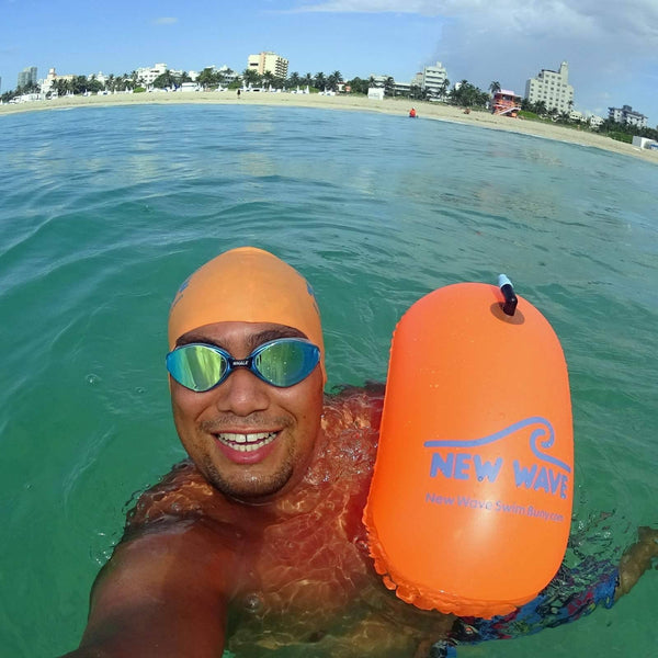 Swim Buoy - New Wave Swim Bubble For Open Water Swimmers And Triathletes - Orange