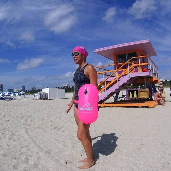 New Wave Swim Bubble for Open Water Swimmers and Triathletes - Pink best open water swim buoy