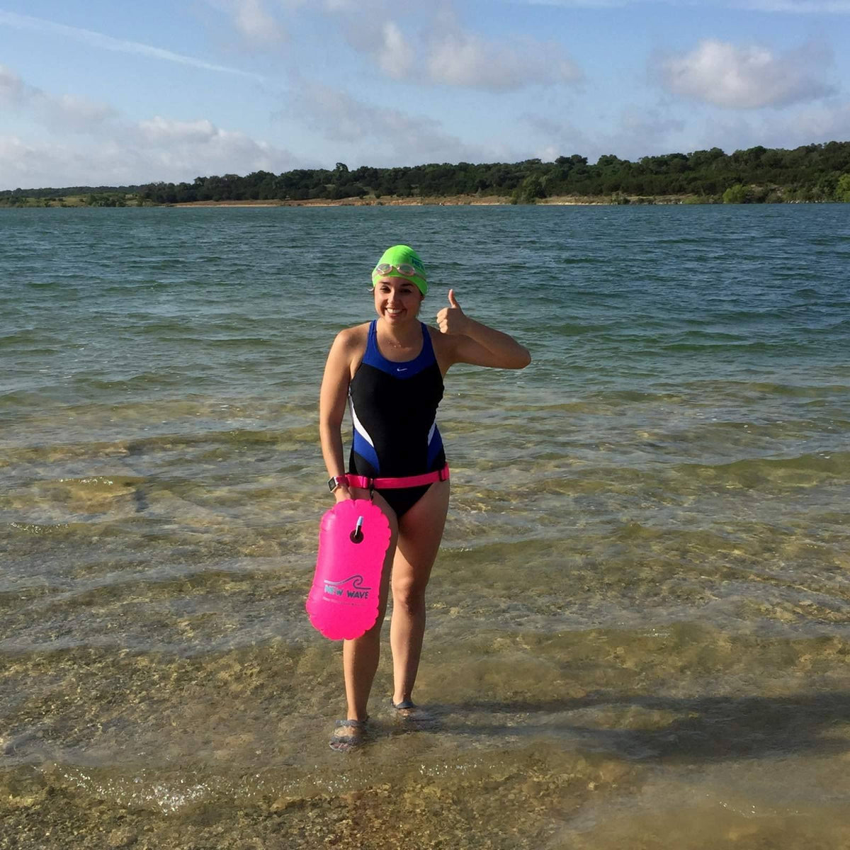 New Wave Swim Bubble for Open Water Swimmers and Triathletes - Pink best open water swim buoy