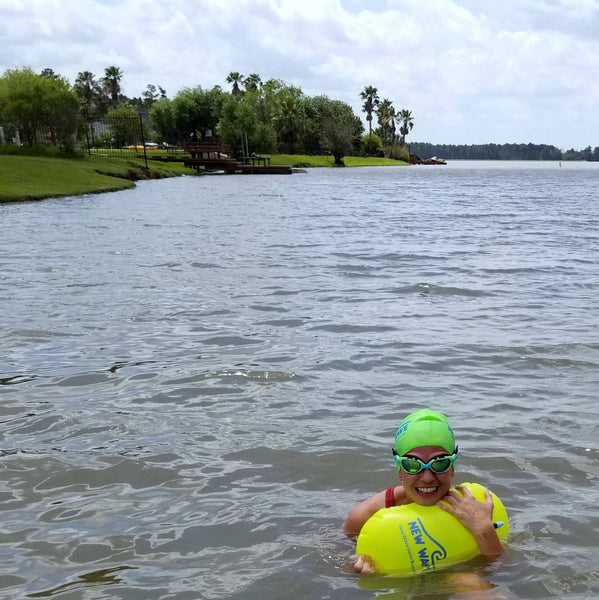 Swim Buoy - New Wave Swim Bubble For Open Water Swimmers And Triathletes - Yellow