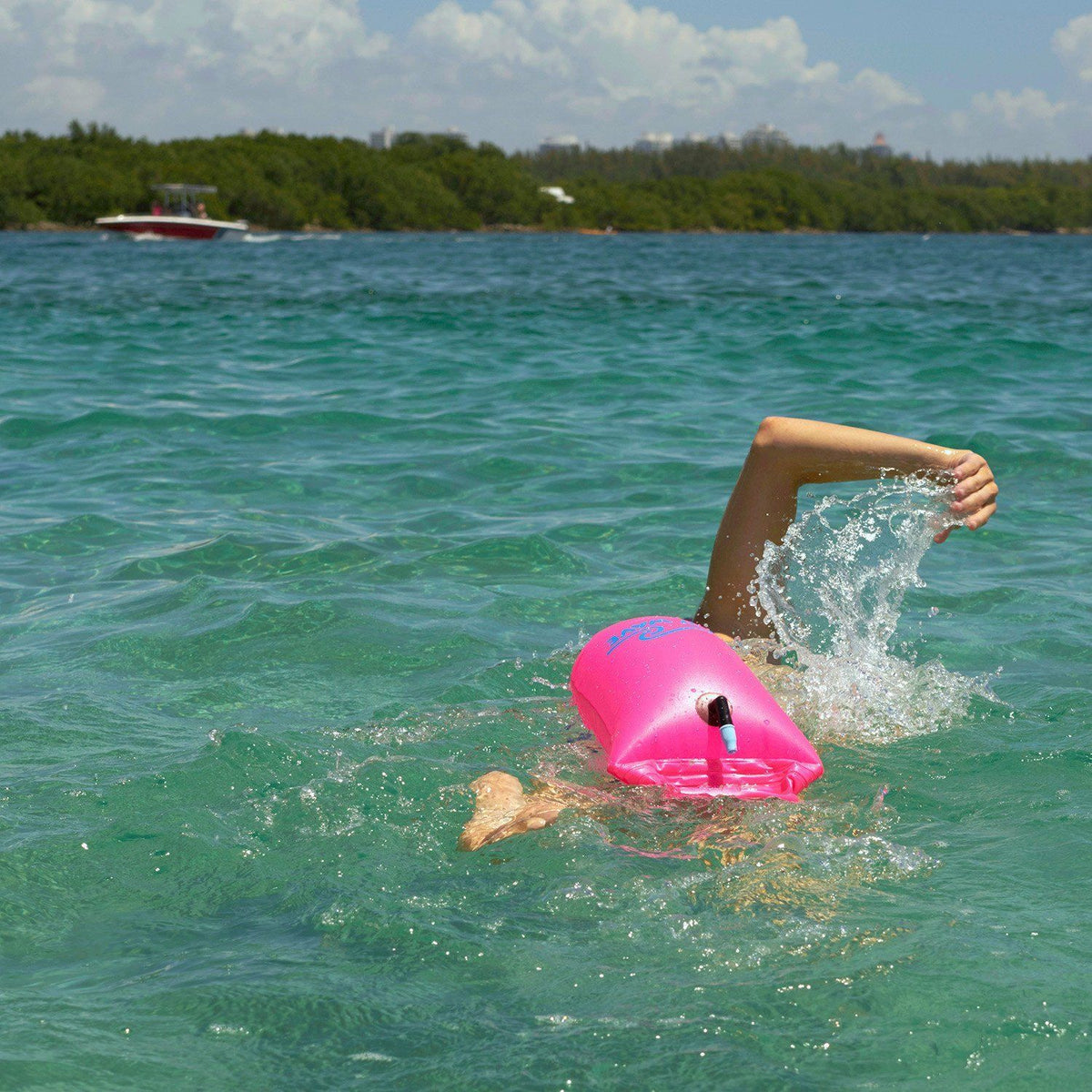 Pink New Wave Swim Buoy - Medium 15 Liter PVC best open water swim buoy