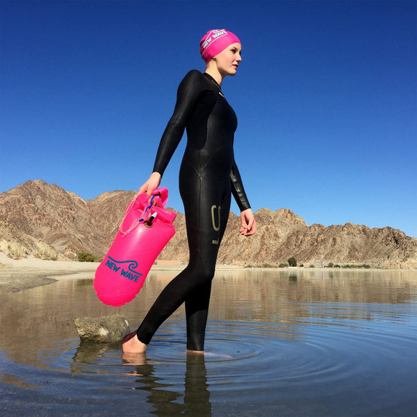 Pink New Wave Swim Buoy - Medium 15 Liter PVC best open water swim buoy