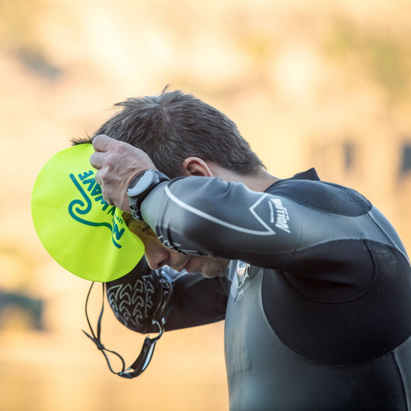 Swim Cap - Swim Cap Fluorescent Green - New Wave Silicone Swim Cap