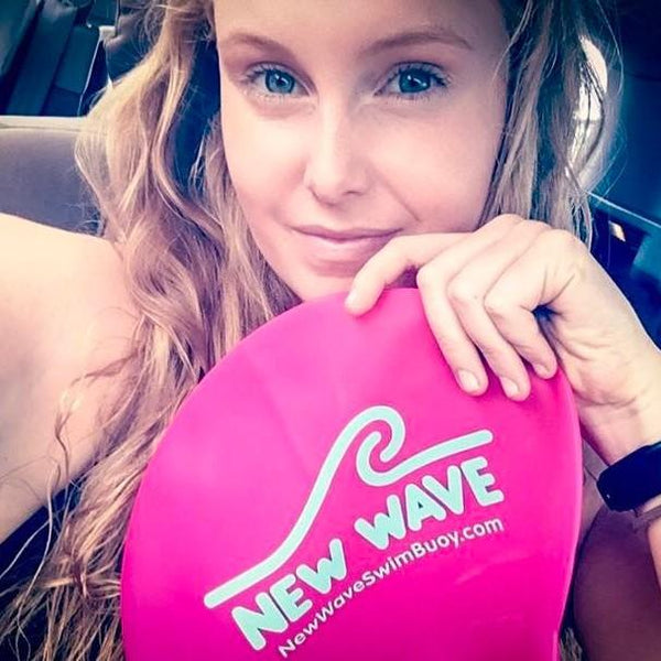 Swim Cap Pink - New Wave Silicone Swim Cap best open water swim buoy