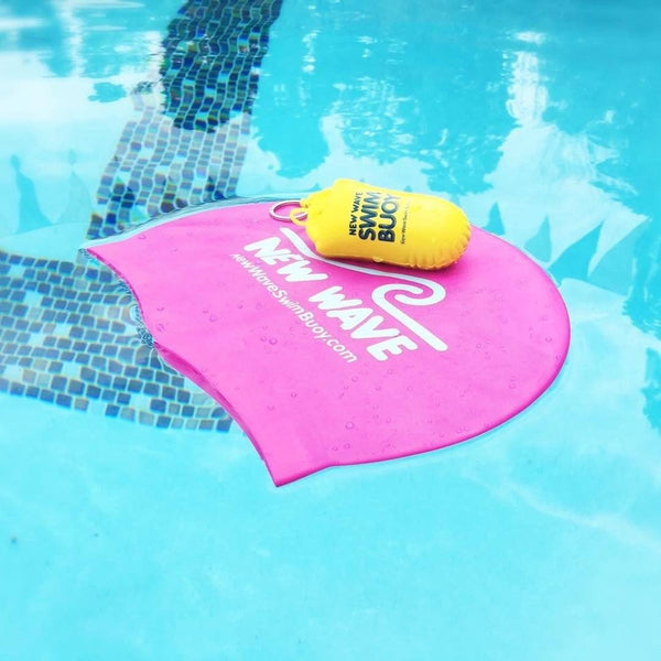 Swim Cap Pink - New Wave Silicone Swim Cap best open water swim buoy