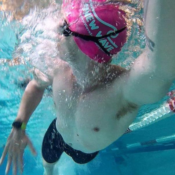 Swim Cap Pink - New Wave Silicone Swim Cap best open water swim buoy