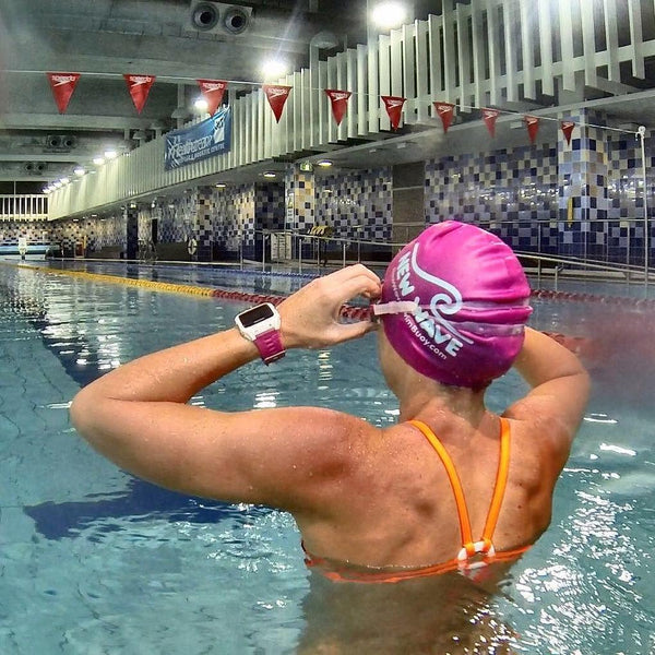 Swim Cap Pink - New Wave Silicone Swim Cap best open water swim buoy