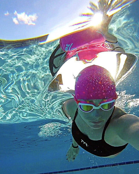 Swim Cap Pink - New Wave Silicone Swim Cap best open water swim buoy