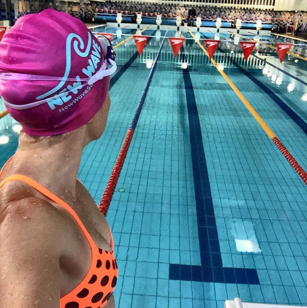 Swim Cap Pink - New Wave Silicone Swim Cap best open water swim buoy