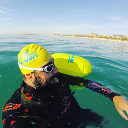 Swim Cap Yellow - New Wave Silicone Swim Cap best open water swim buoy